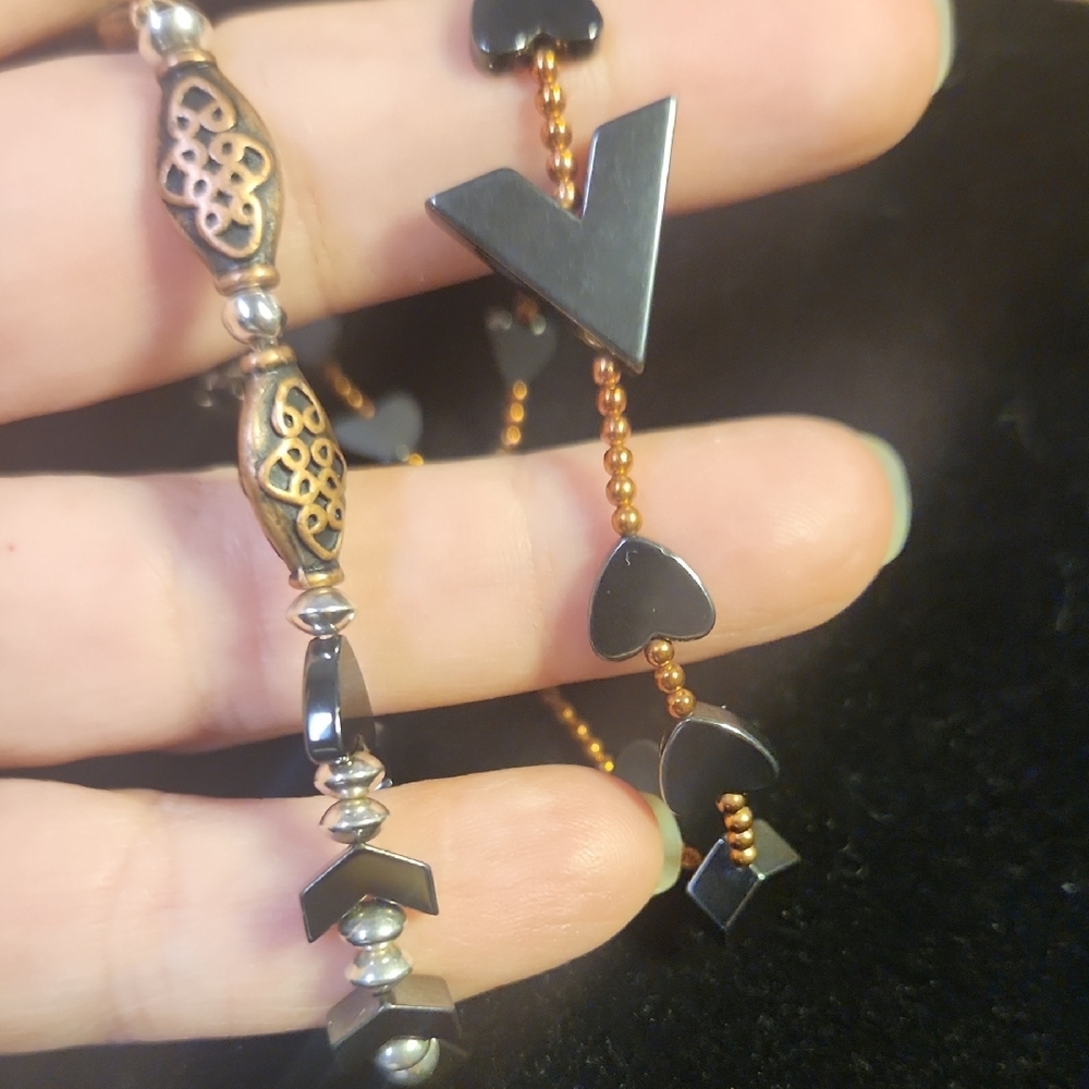 BOGO Hand Crafted, Earthy & GROUNDING Hematite & Copper Stretch Bracelets/ANKLET